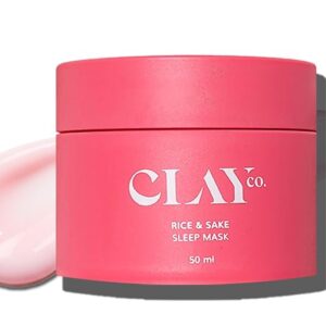 Clayco Hydrating Rice & Sake Sleep Mask | Clay Face Mask for Glowing Skin | Japanese Skincare Collagen Mask | Sulfate-Free Vegan Night Cream For Women | Best Skin Care Product For Glass Skin